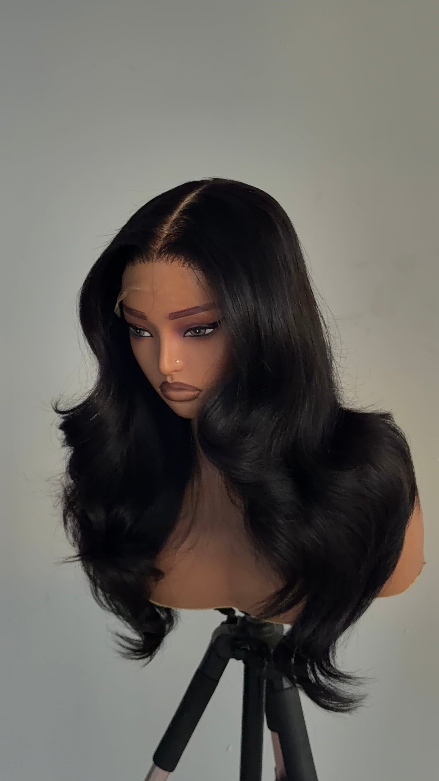 Raw short layered south East Asian wavy hair with 5x5 hd lace