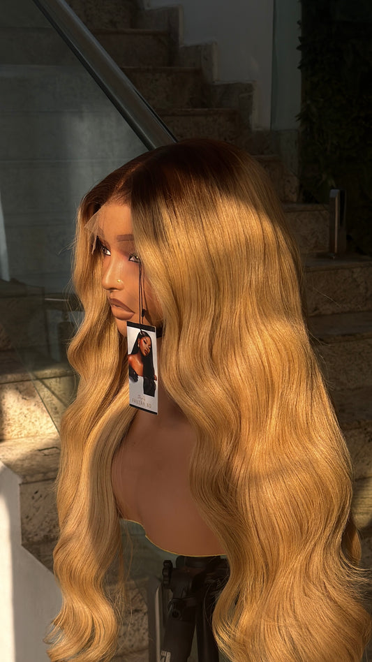 Blonde with dark roots