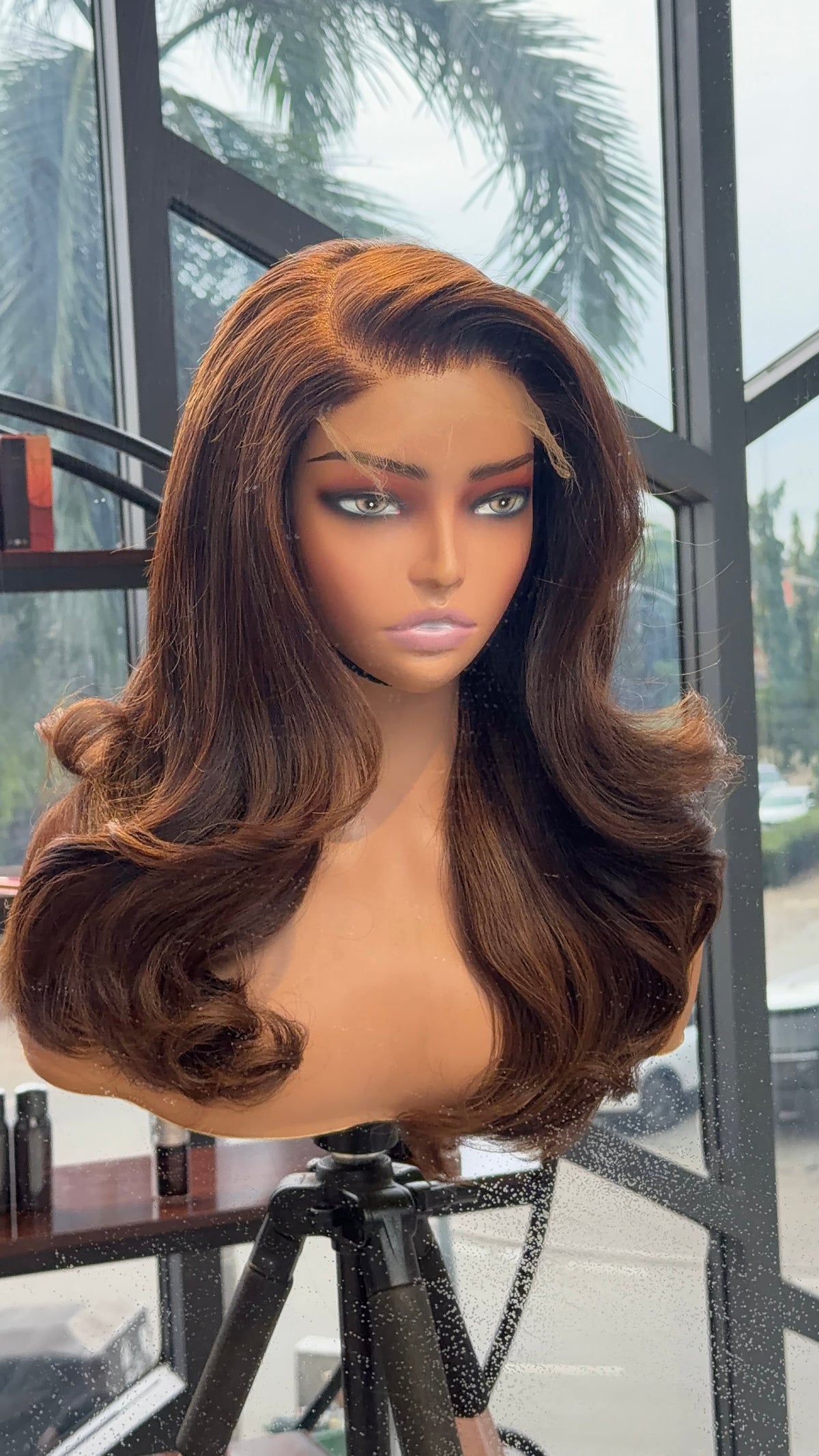 Dark brown layered with 5x5 hd lace.