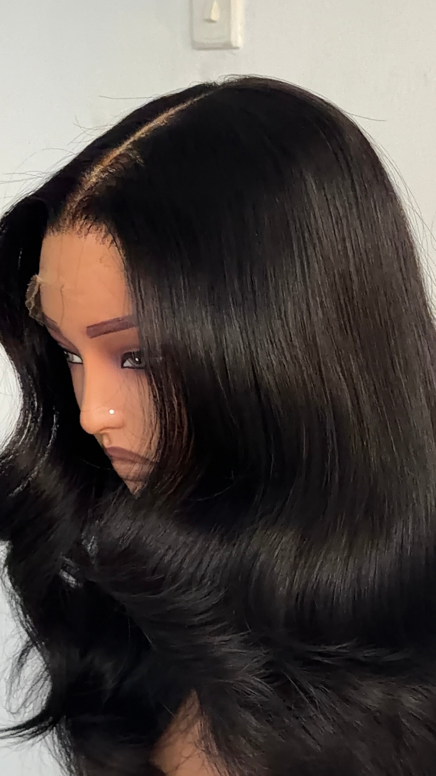 Raw short layered south East Asian wavy hair with 5x5 hd lace