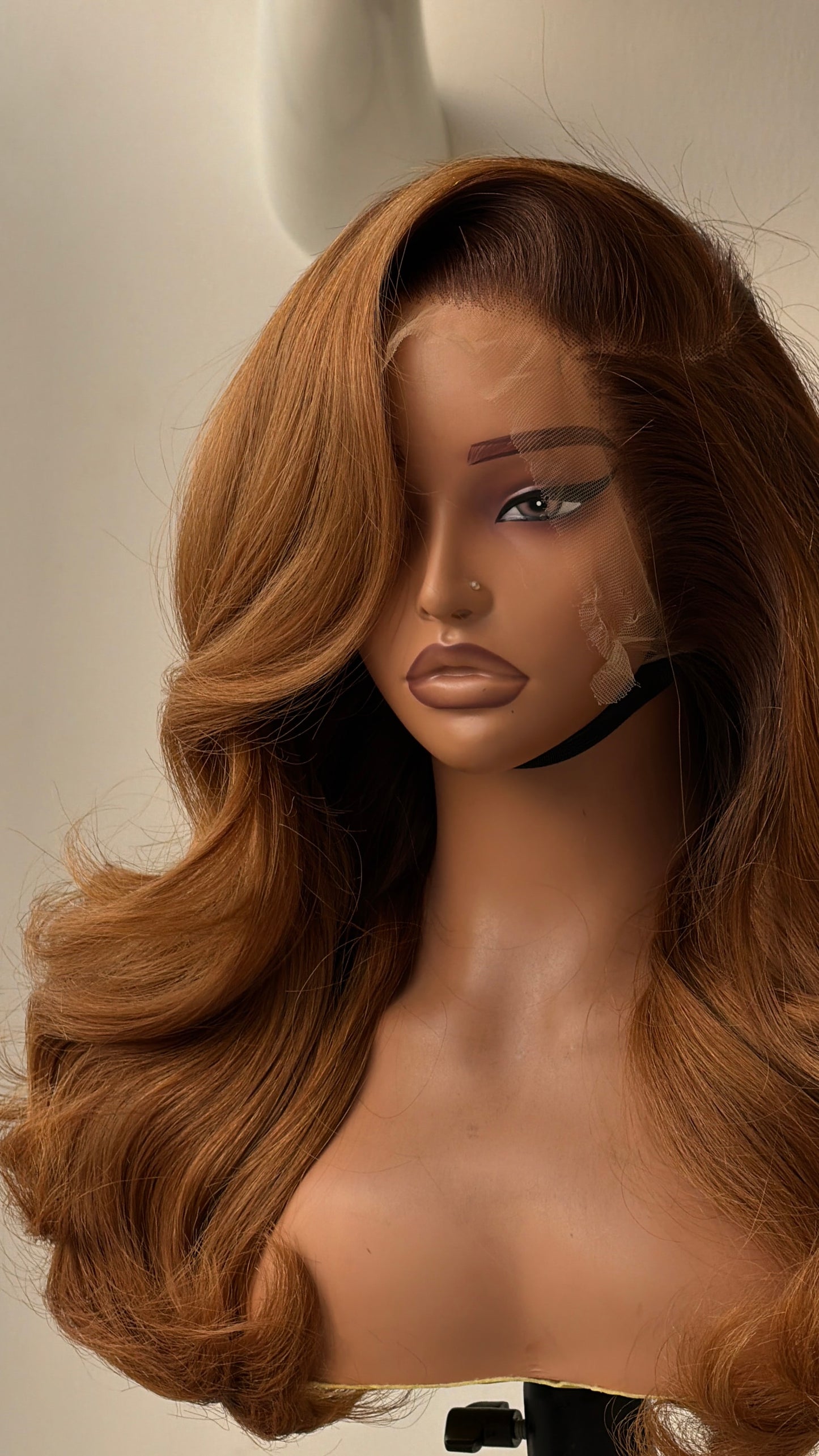 Light brown with dark brown roots