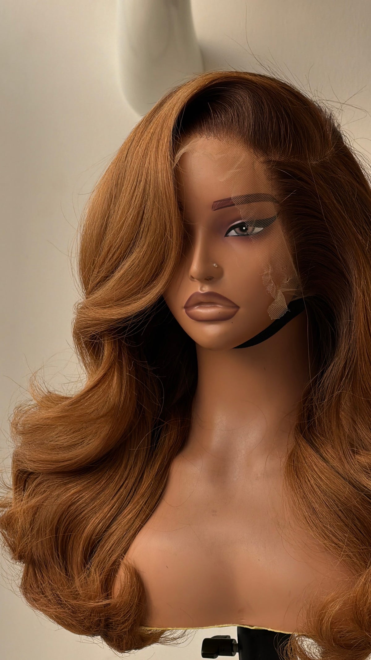 Light brown with dark brown roots