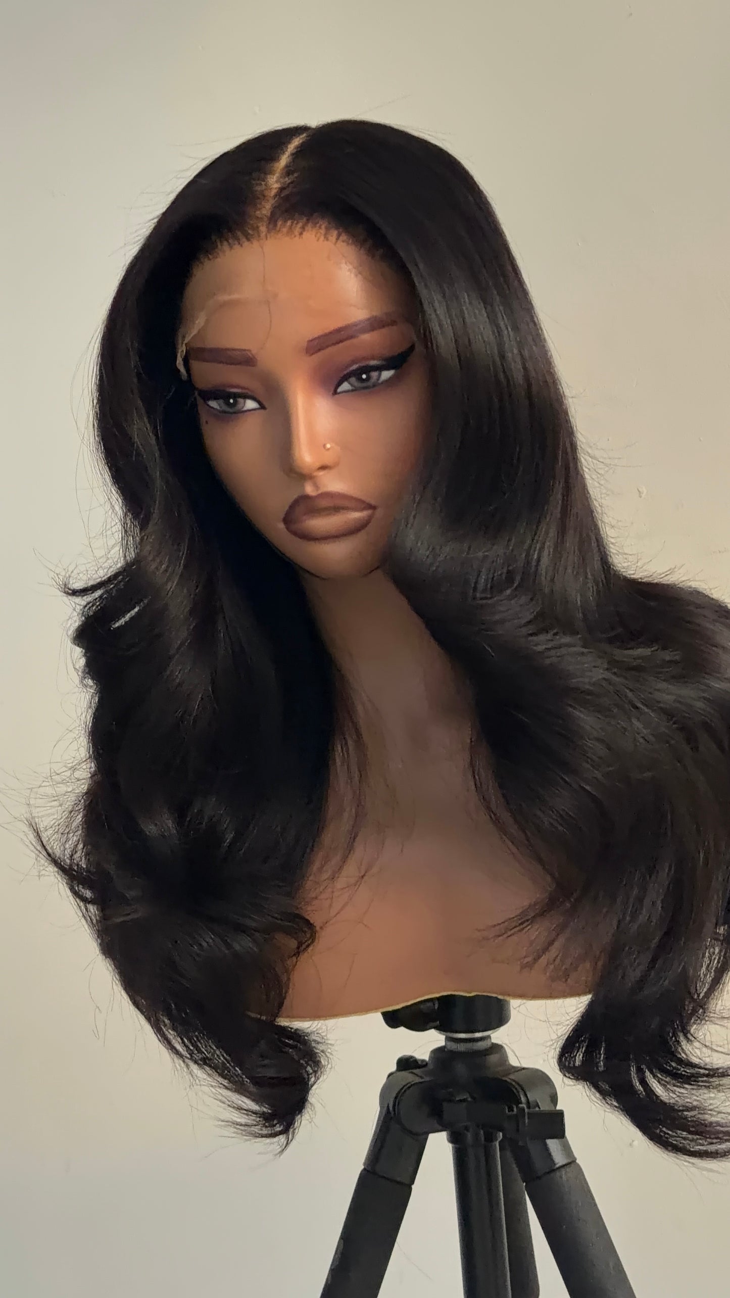 Raw short layered south East Asian wavy hair with 5x5 hd lace